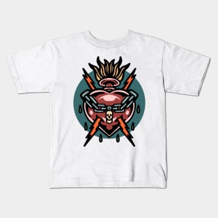 strong heart tattoo Kids T-Shirt